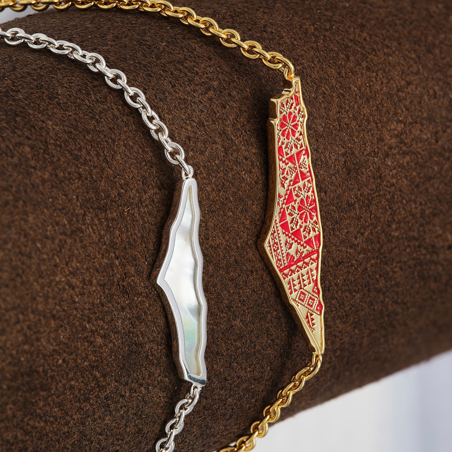 Palestine Map Tatreez Bracelet- Gold Plated Map of Palestine Bracelet