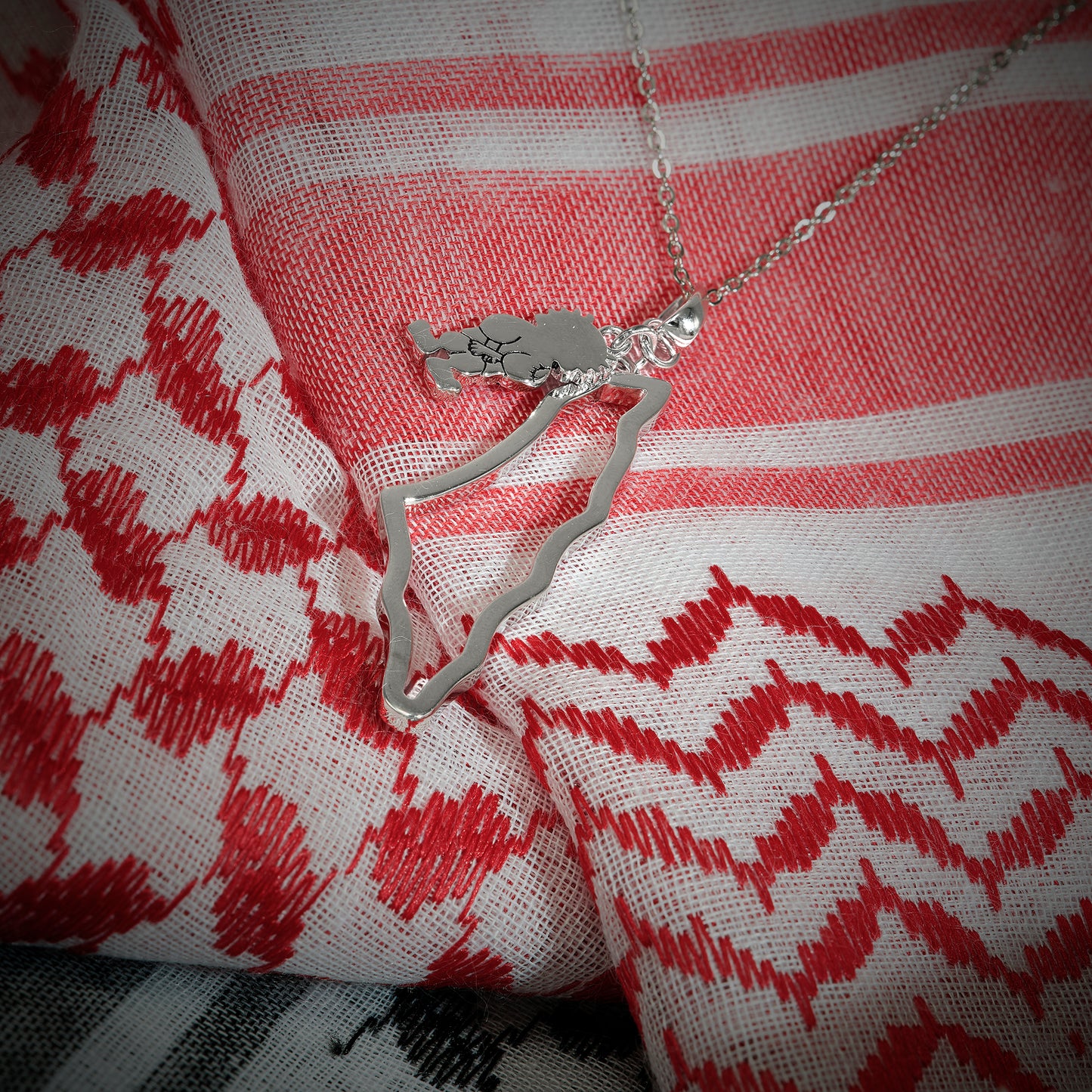Palestine Map with Handala Charm Necklace