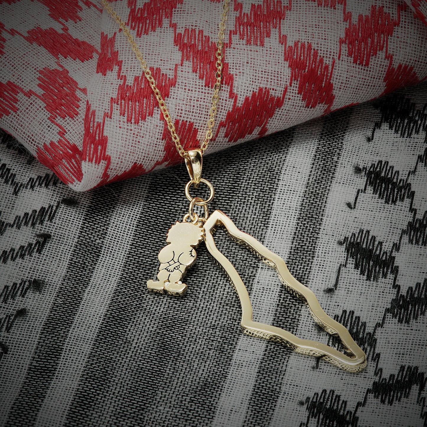 Palestine Map with Handala Charm Necklace