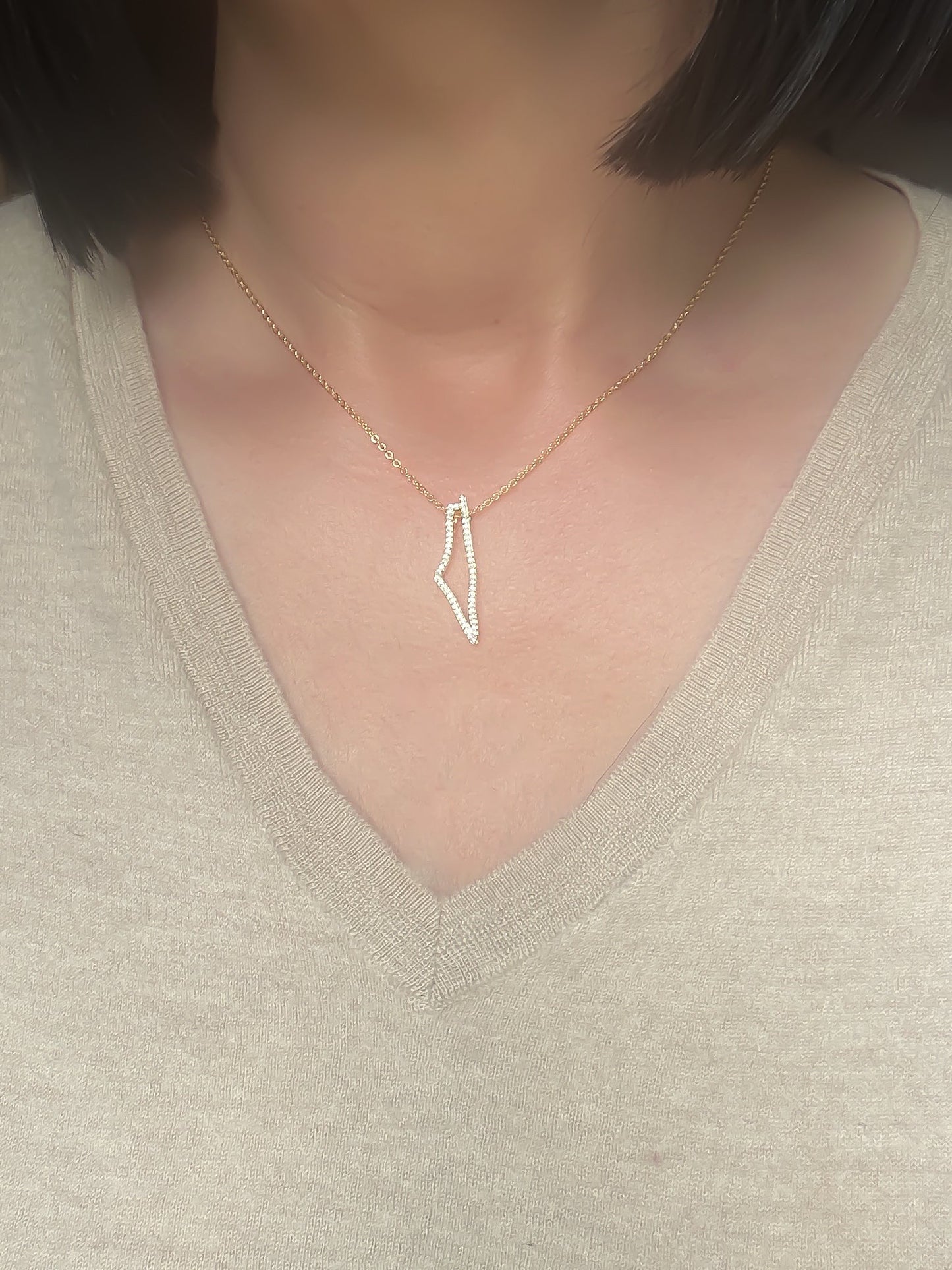 Palestine Map Necklace | Gold CZ Pendant