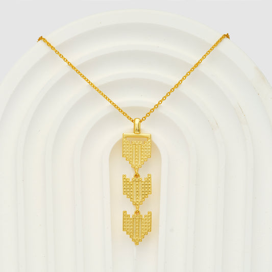 Tatreez Pattern Olive Branch Necklace | Palestine Tatreez Olive Branch