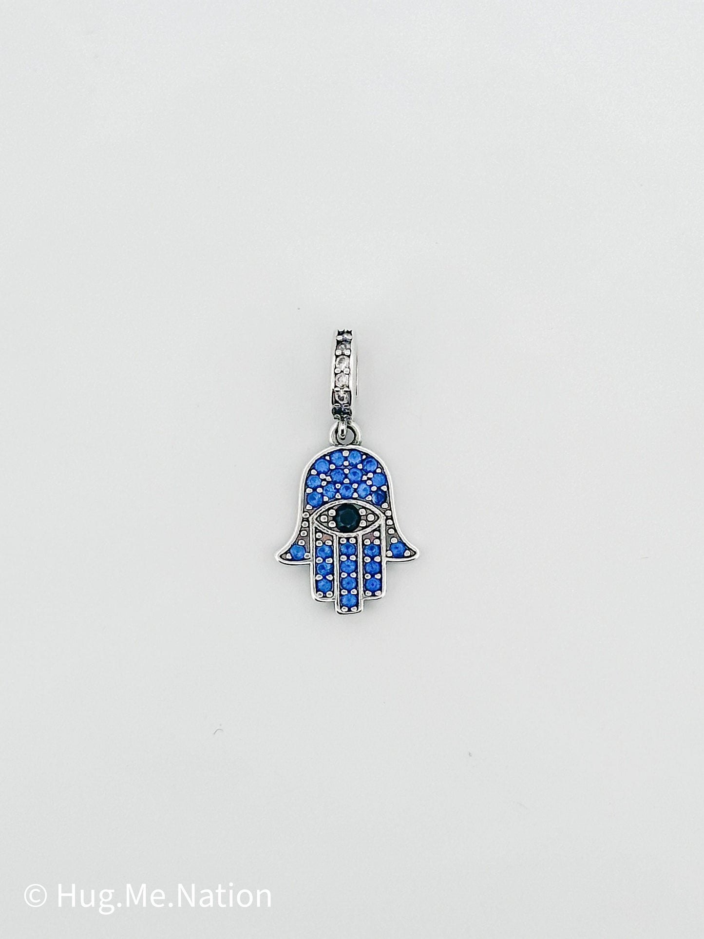 Sterling Silver Light Blue Hamsa Charm