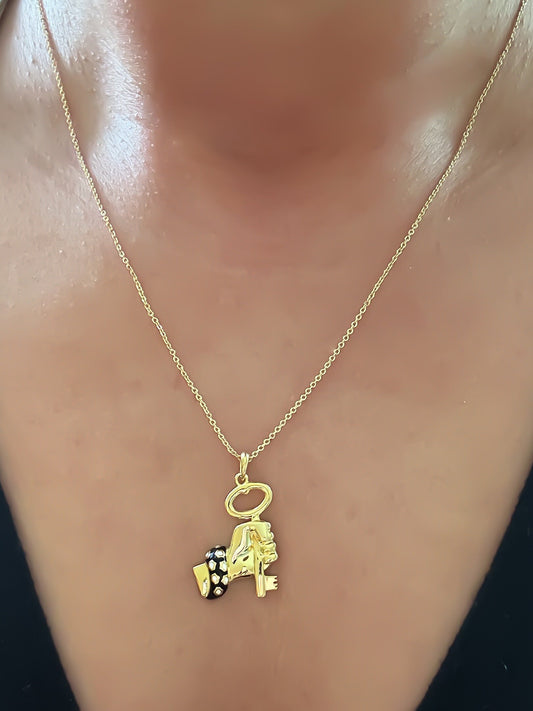 Palestine Fist & Key Necklace
