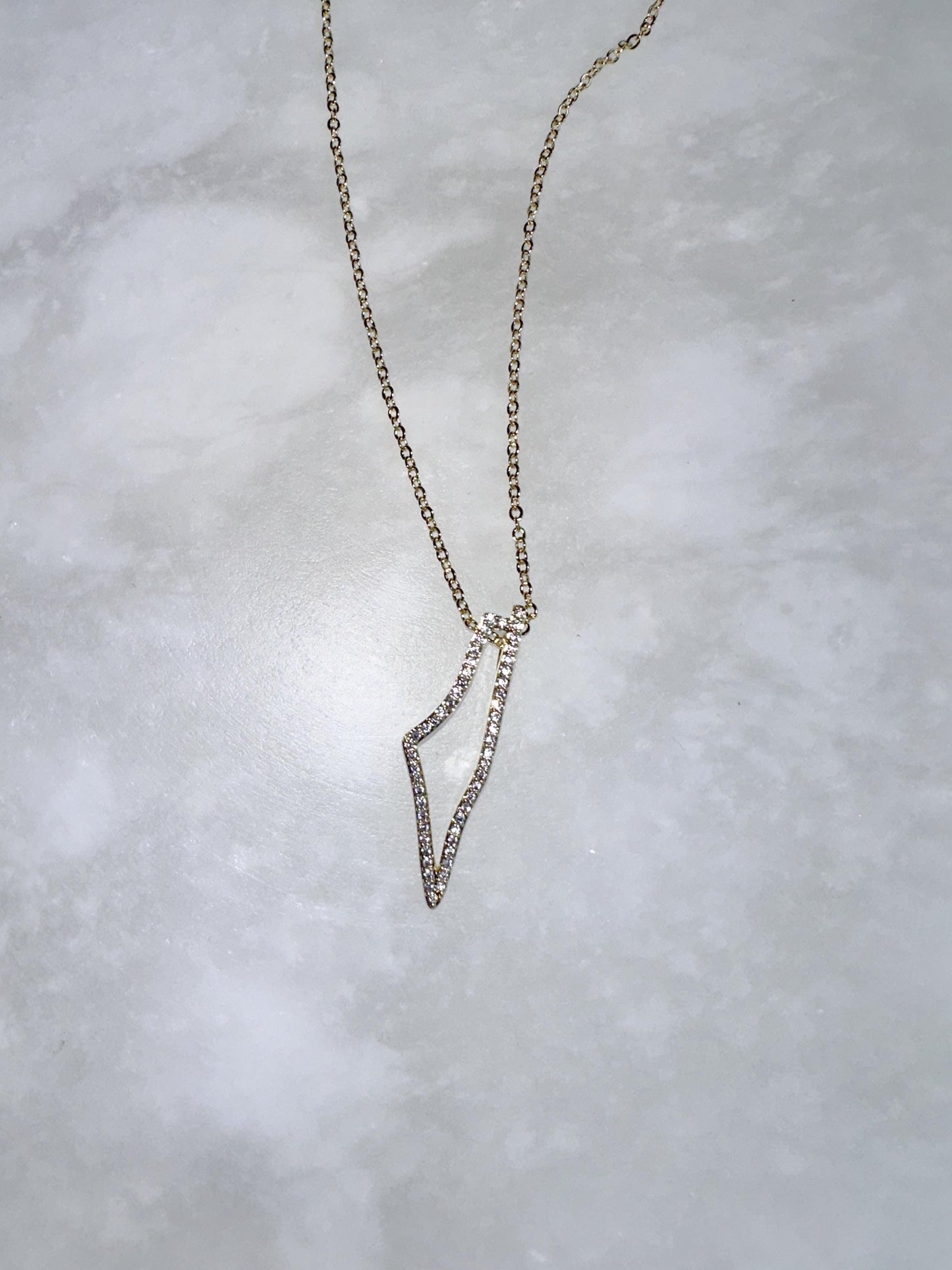 Palestine Map Necklace | Gold CZ Pendant Necklace | 14K Gold Plated Brass | Crystal Outline Map Charm | Adjustable 45cm Chain | Gift for Her