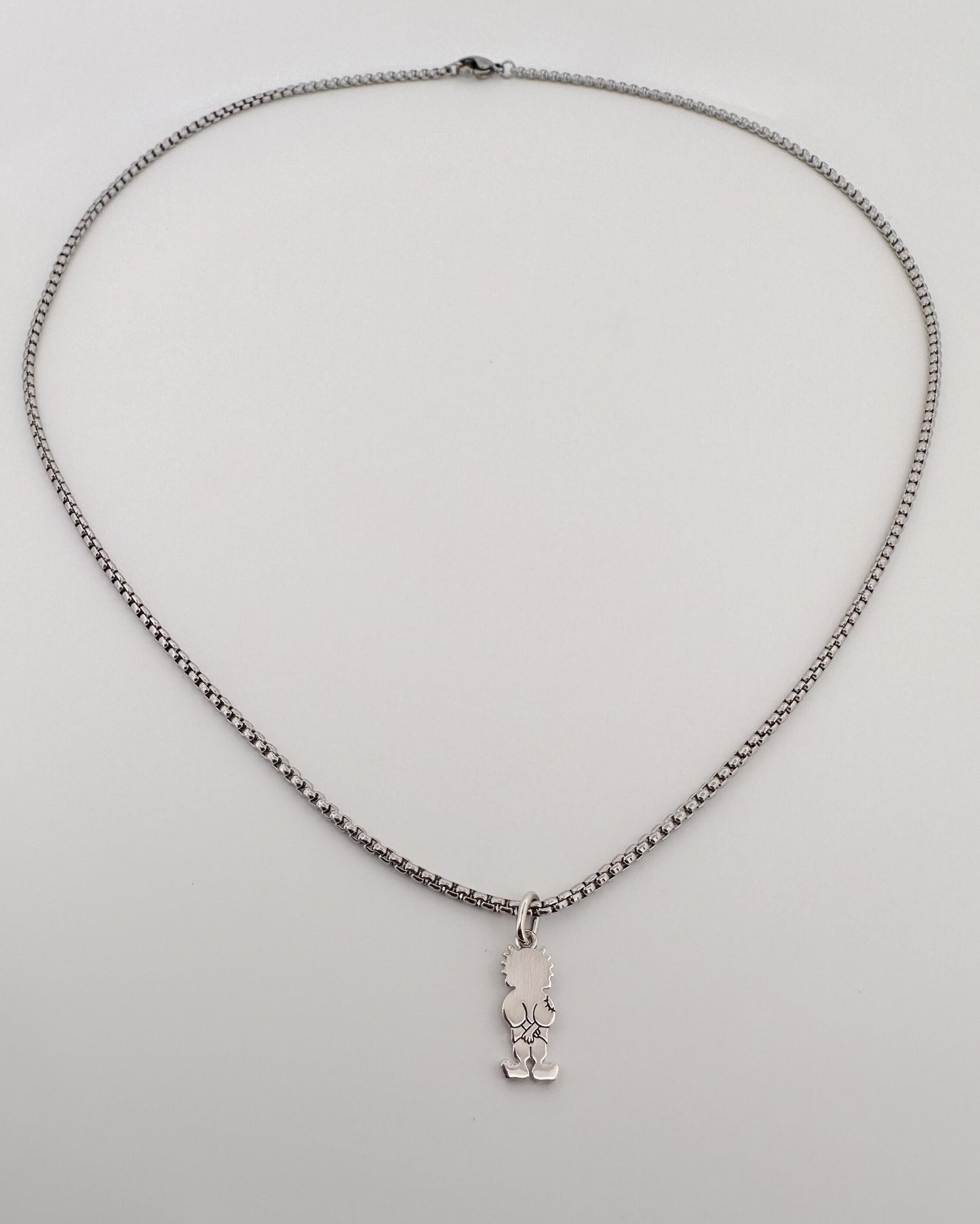Handala with Round Box Chain Necklace