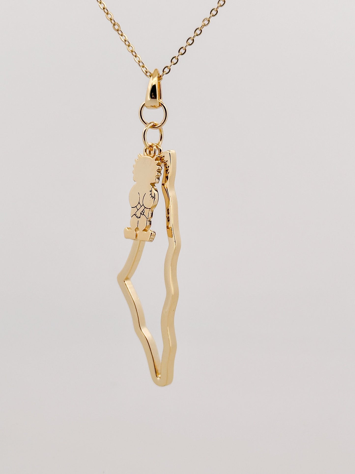 Palestine Map with Handala Charm Necklace