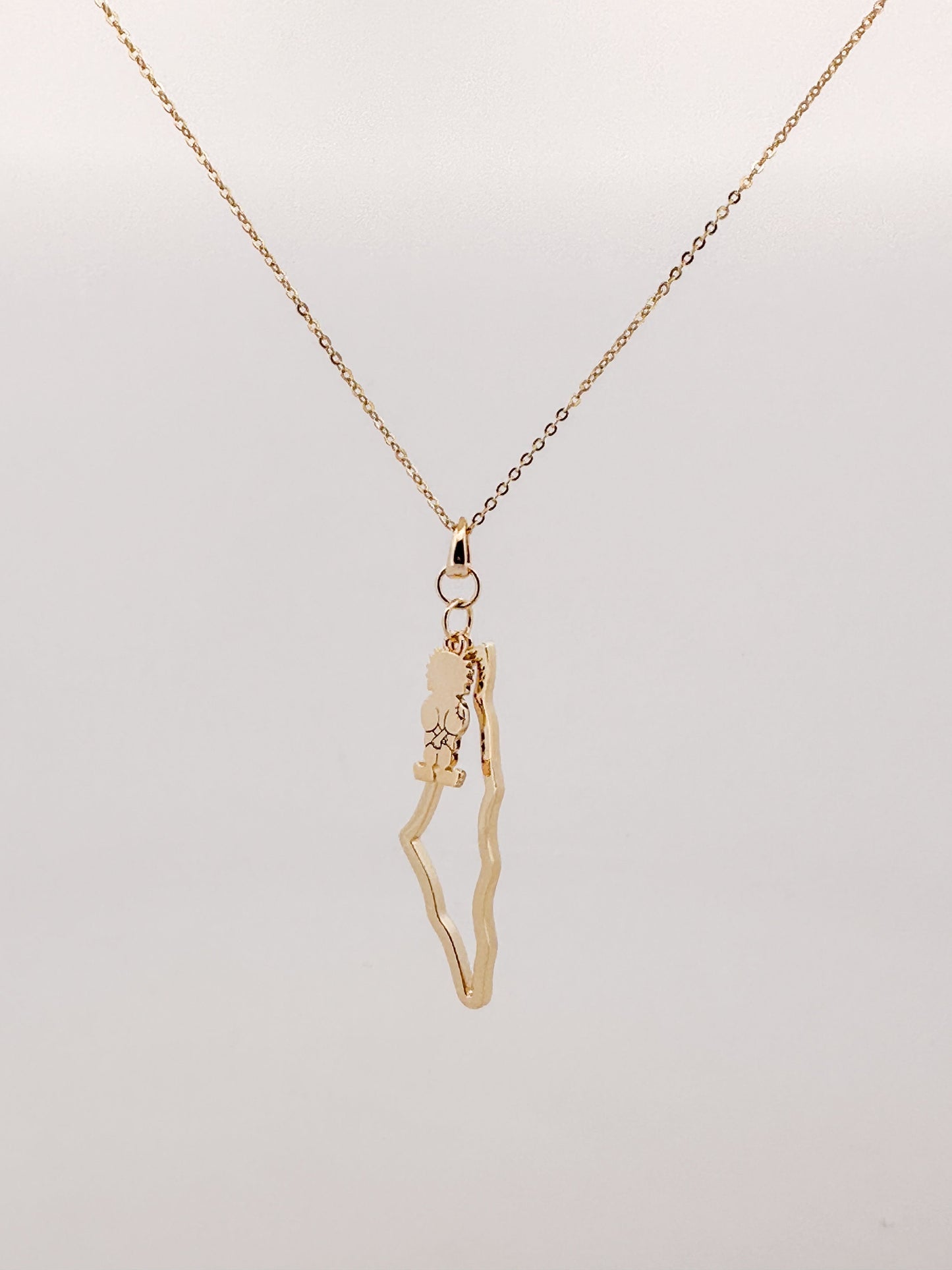 Palestine Map with Handala Charm Necklace