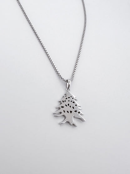 Cedar Tree Necklace - Rhodium