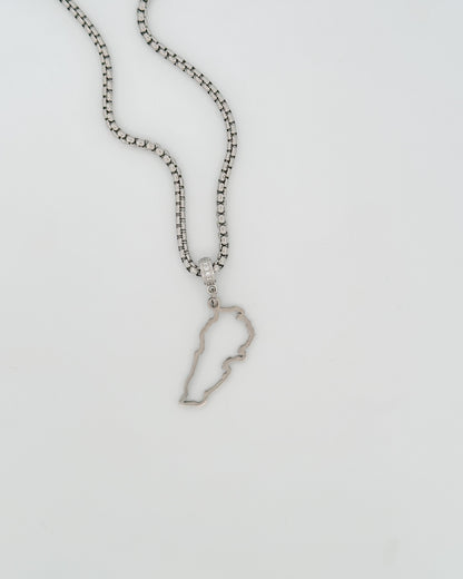 .Lebanon Outline Map Charm Necklacea