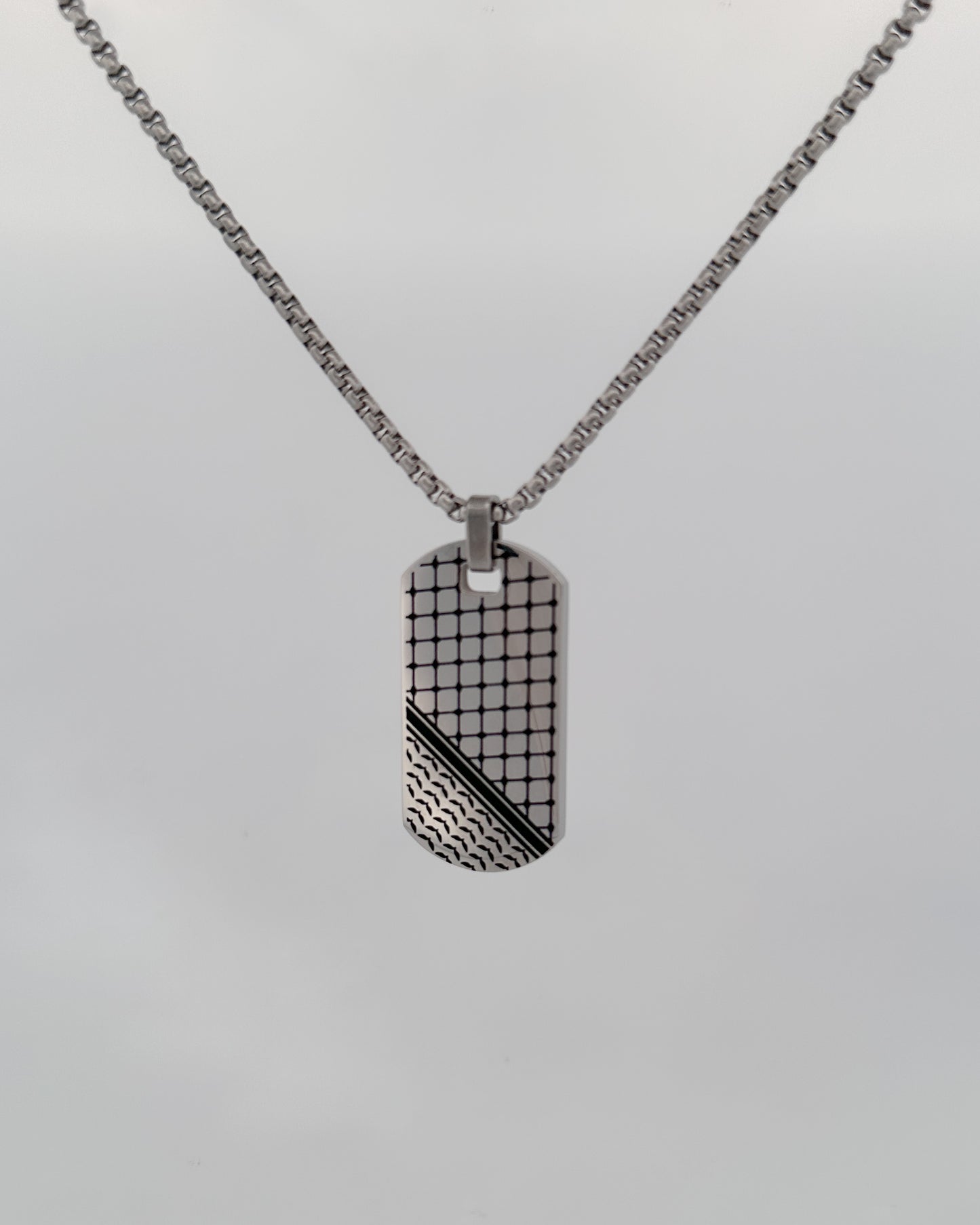 Handala - keffiyeh Dog Tag Necklace