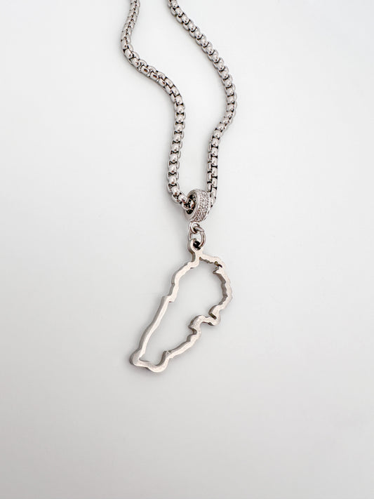 .Lebanon Outline Map Charm Necklacea