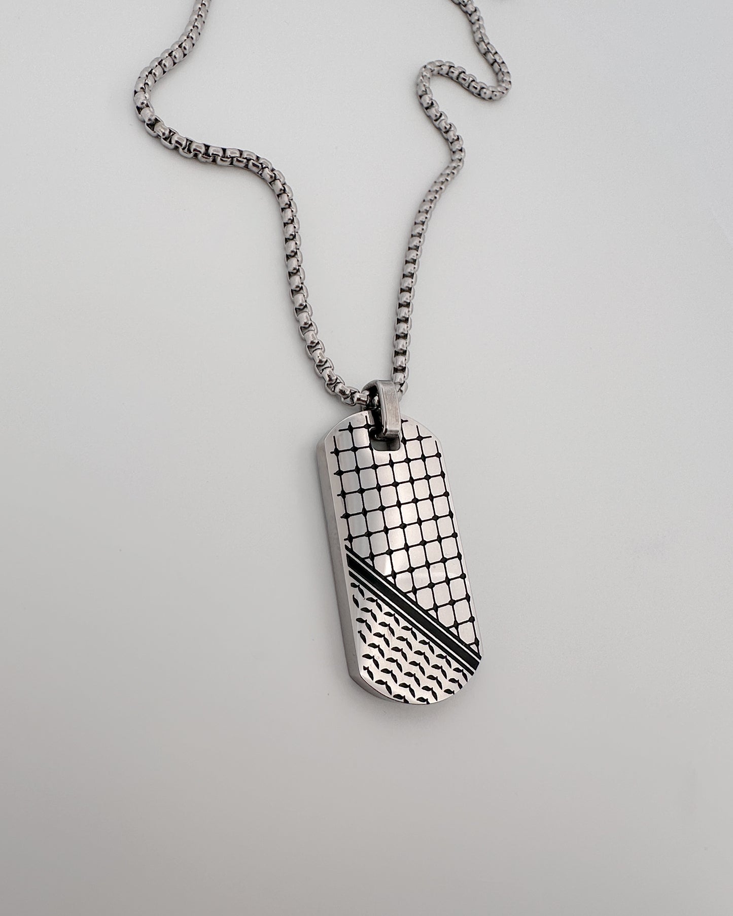 Handala - keffiyeh Dog Tag Necklace