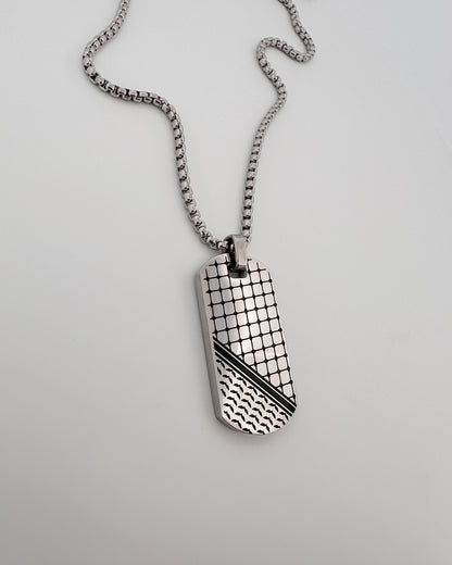 Handala - keffiyeh Dog Tag Necklace