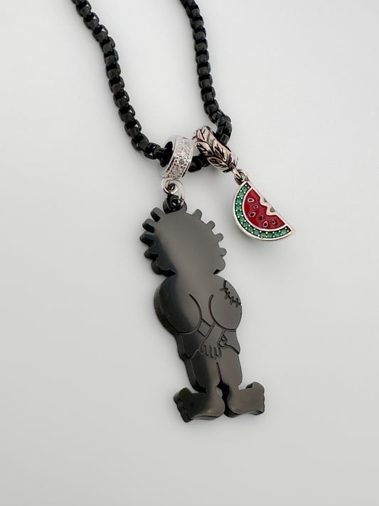 Handala & Watermelon Charm Necklace