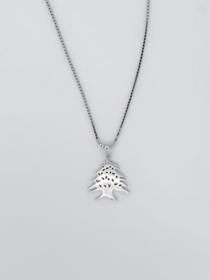 Cedar Tree Necklace - Rhodium