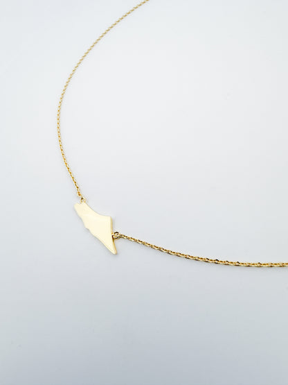 Dainty Palestine Map Choker Necklace | 18K Gold Plated | Minimalist Heritage Jewelry