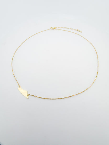 Dainty Palestine Map Choker Necklace | 18K Gold Plated | Minimalist Heritage Jewelry