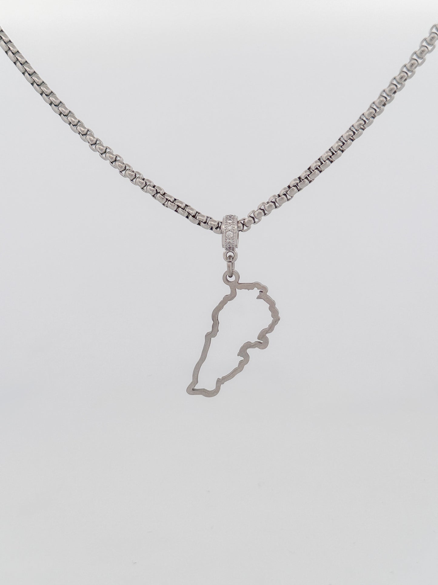 .Lebanon Outline Map Charm Necklacea