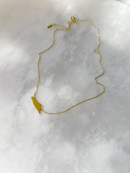 Dainty Palestine Map Choker Necklace | 18K Gold Plated | Minimalist Heritage Jewelry
