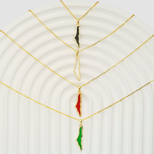 A Palestine Map Shell Necklace