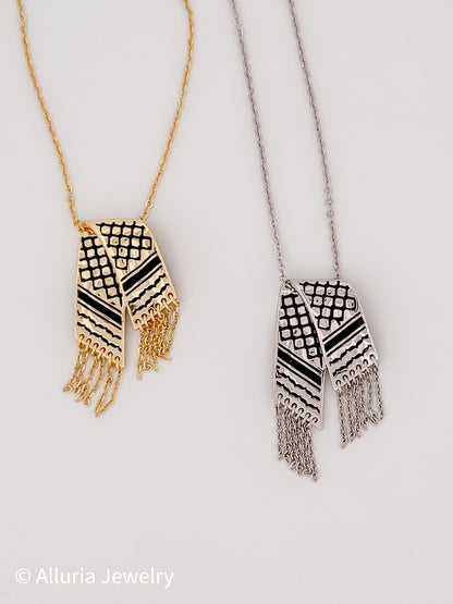 A Koffiyeh Scarf Palestine Necklace