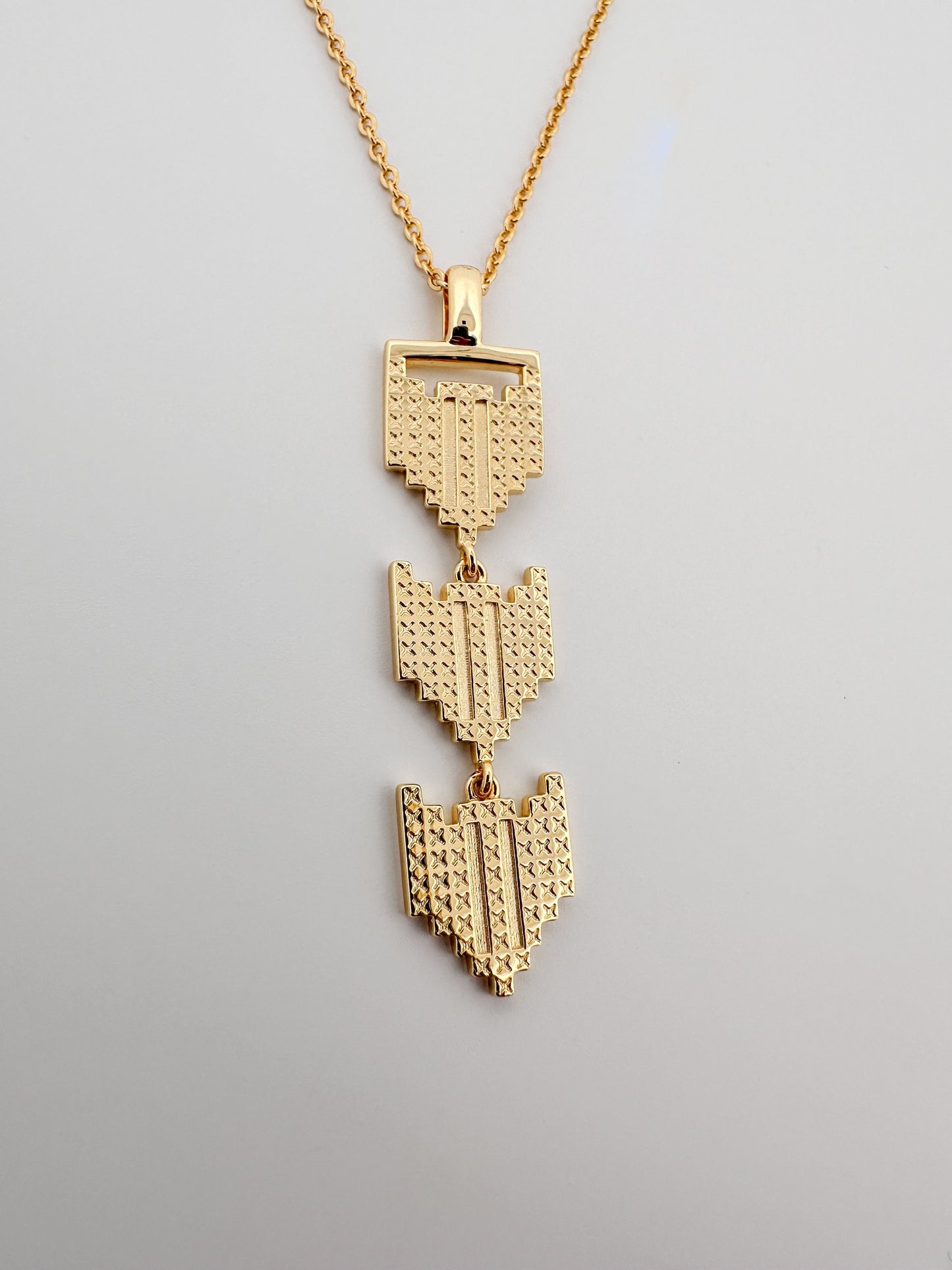 Olive Branch in Palestinian Tatreez Pattern Necklace