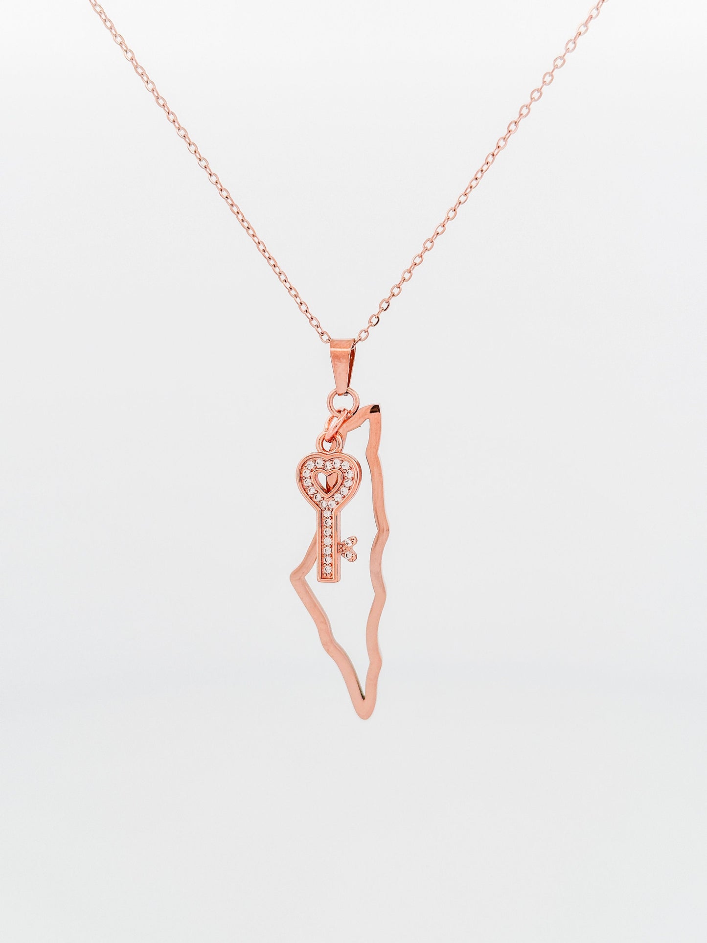 Rosegold Palestine Map Outline With 1 Charm