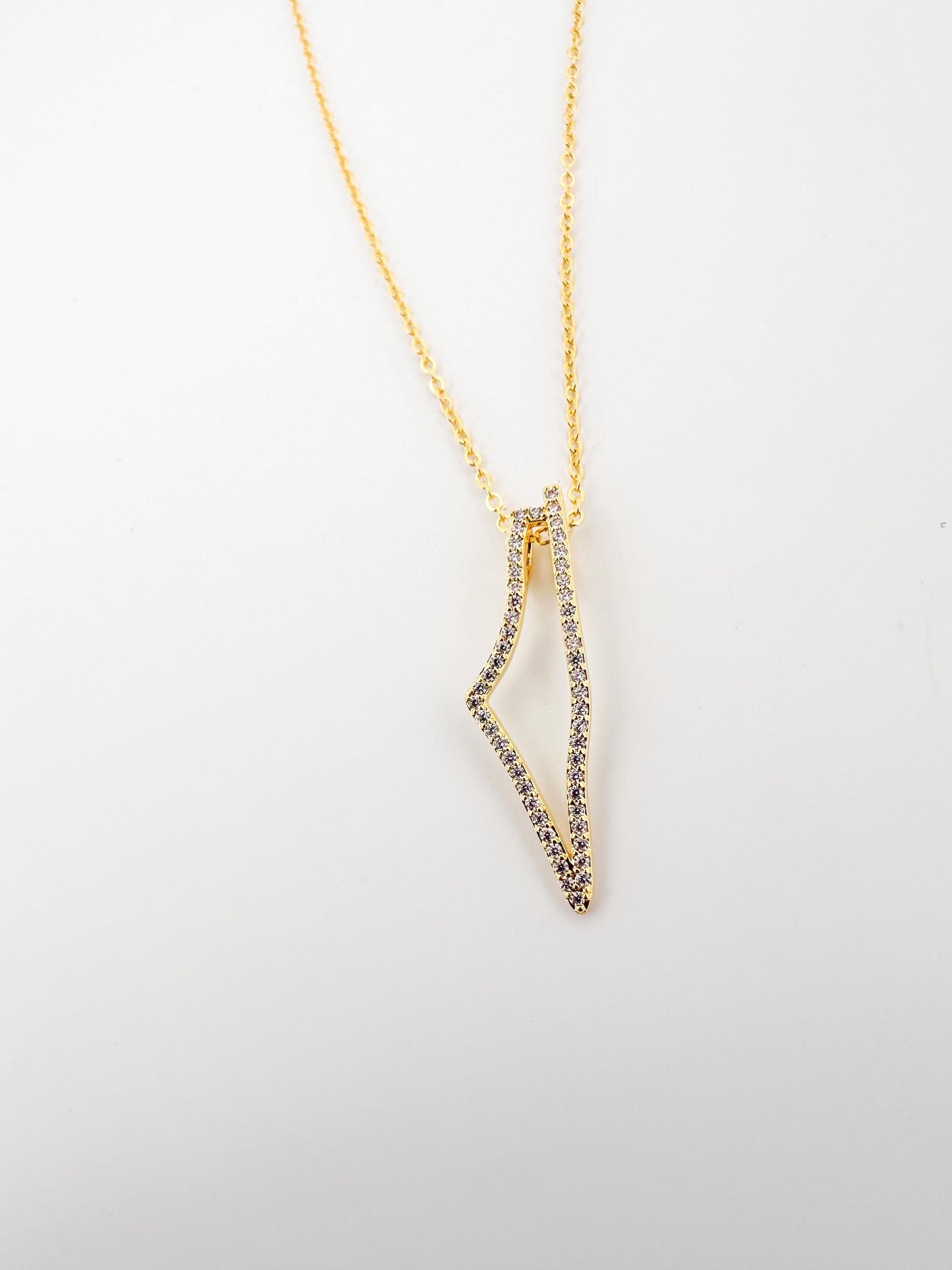 Palestine Map Necklace | Gold CZ Pendant Necklace | 14K Gold Plated Brass | Crystal Outline Map Charm | Adjustable 45cm Chain | Gift for Her