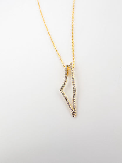 Palestine Map Necklace | Gold CZ Pendant Necklace | 14K Gold Plated Brass | Crystal Outline Map Charm | Adjustable 45cm Chain | Gift for Her