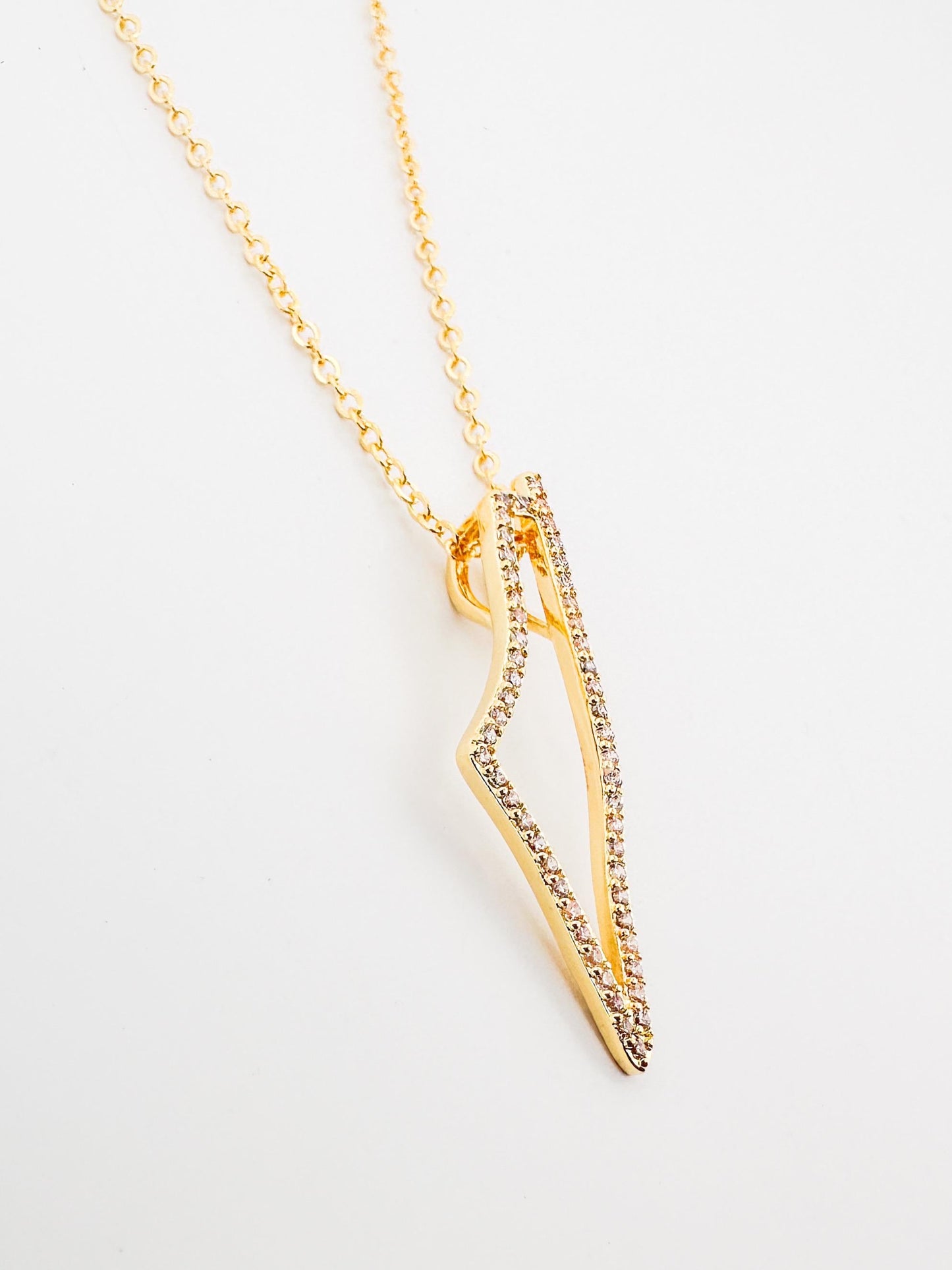 Palestine Map Necklace | Gold CZ Pendant Necklace | 14K Gold Plated Brass | Crystal Outline Map Charm | Adjustable 45cm Chain | Gift for Her
