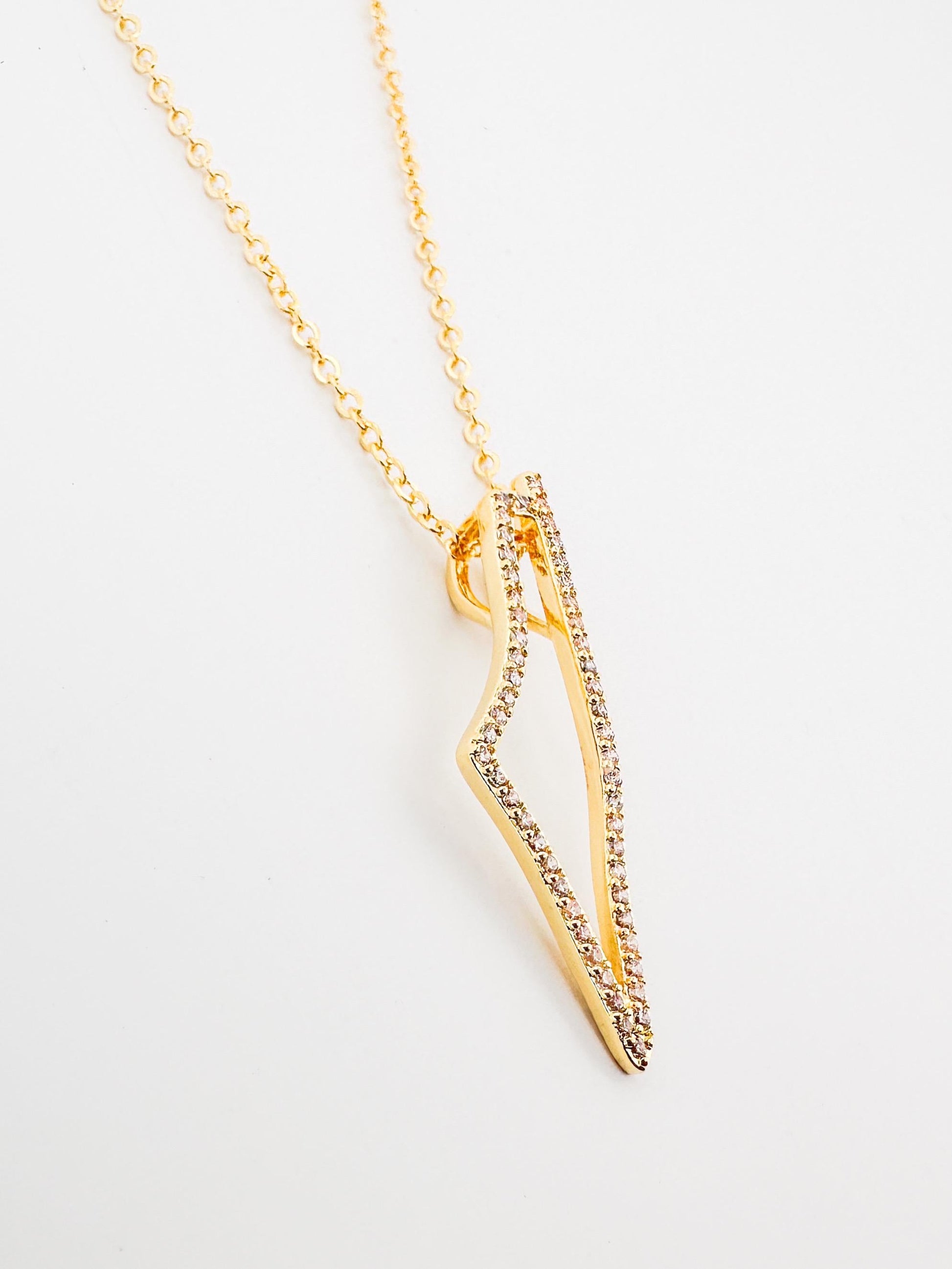 Palestine Map Necklace | Gold CZ Pendant Necklace | 14K Gold Plated Brass | Crystal Outline Map Charm | Adjustable 45cm Chain | Gift for Her