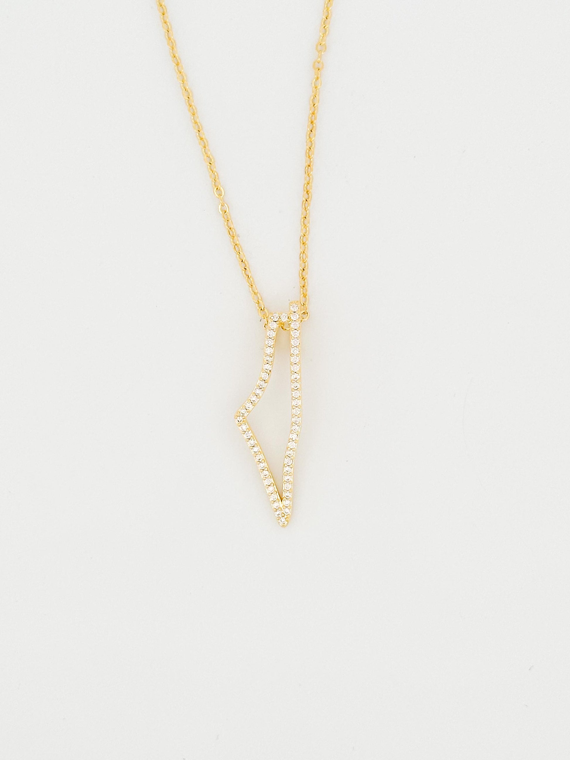 Palestine Map Necklace | Gold CZ Pendant Necklace | 14K Gold Plated Brass | Crystal Outline Map Charm | Adjustable 45cm Chain | Gift for Her