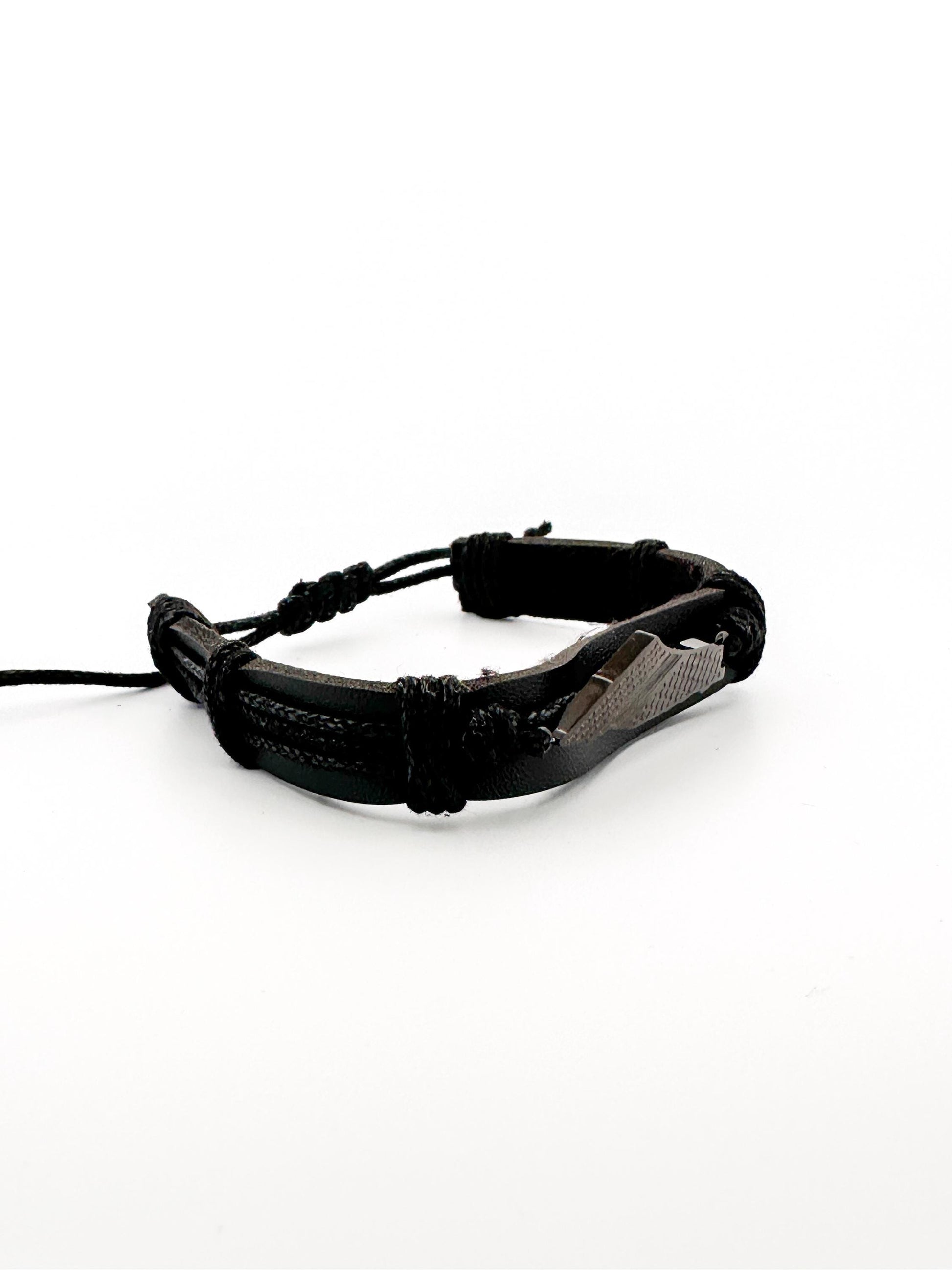 Palestine Map Keffiyeh Leather Bracelet – Unisex Adjustable Rope Cuff