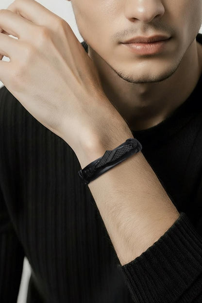 Palestine Map Keffiyeh Leather Bracelet – Unisex Adjustable Rope Cuff