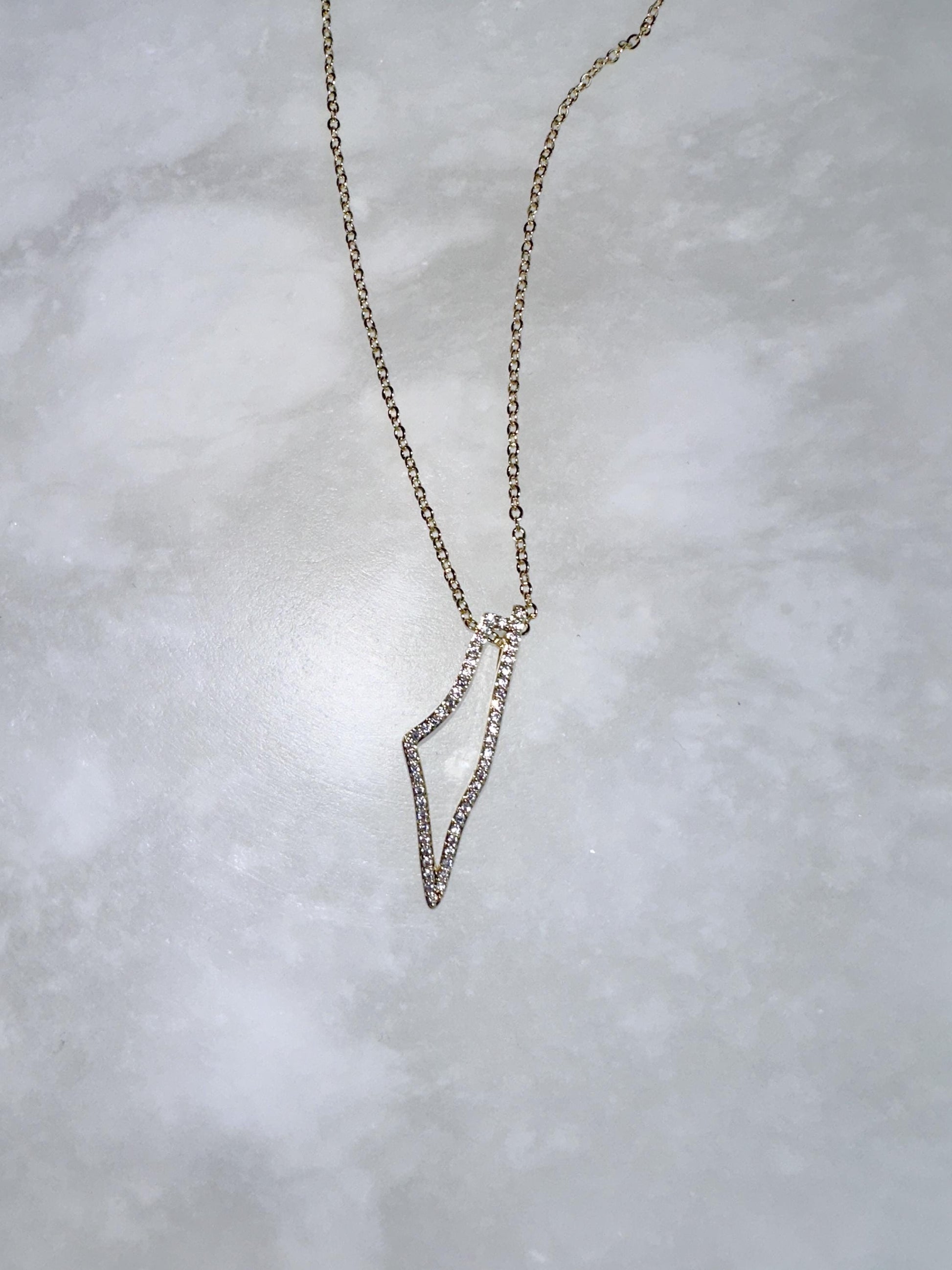 Palestine Map Necklace | Gold CZ Pendant Necklace | 14K Gold Plated Brass | Crystal Outline Map Charm | Adjustable 45cm Chain | Gift for Her