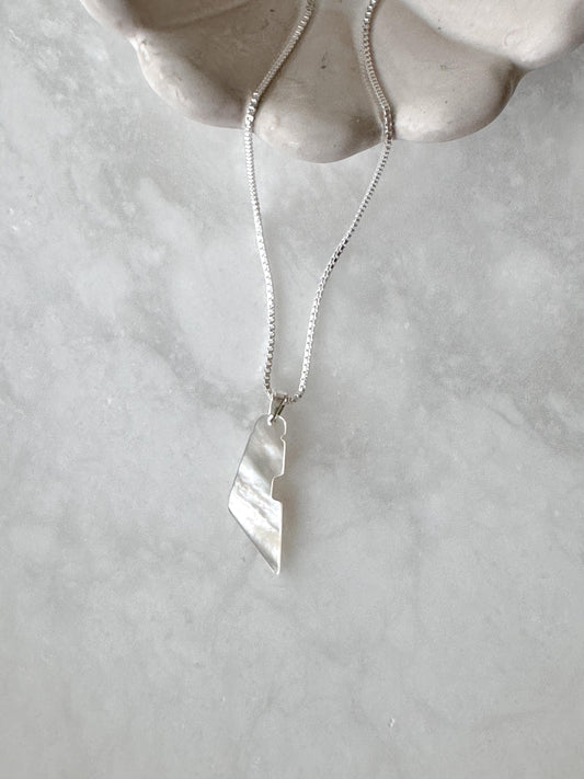 Palestine Map Necklace | White Shell Stone Pendant