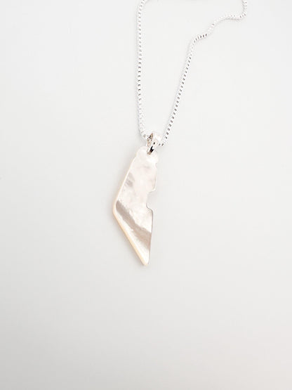 Palestine Map Necklace | White Shell Stone Pendant