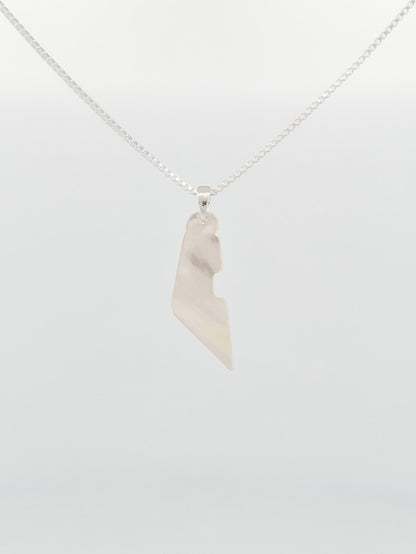 Palestine Map Necklace | White Shell Stone Pendant