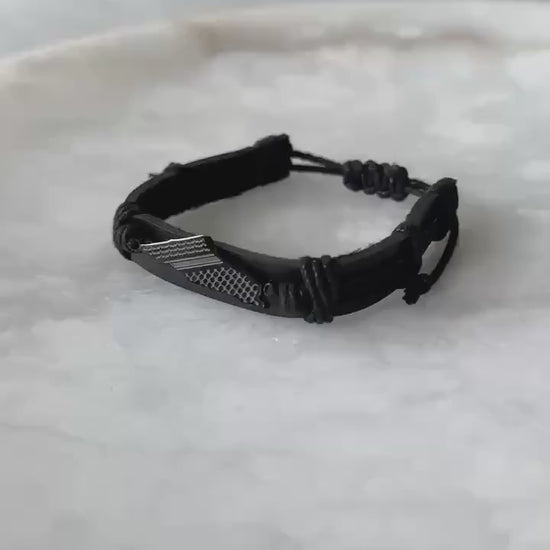 Palestine Map Leather Bracelet | Keffiyeh Pattern Cuff | Unisex Adjustable Jewelry