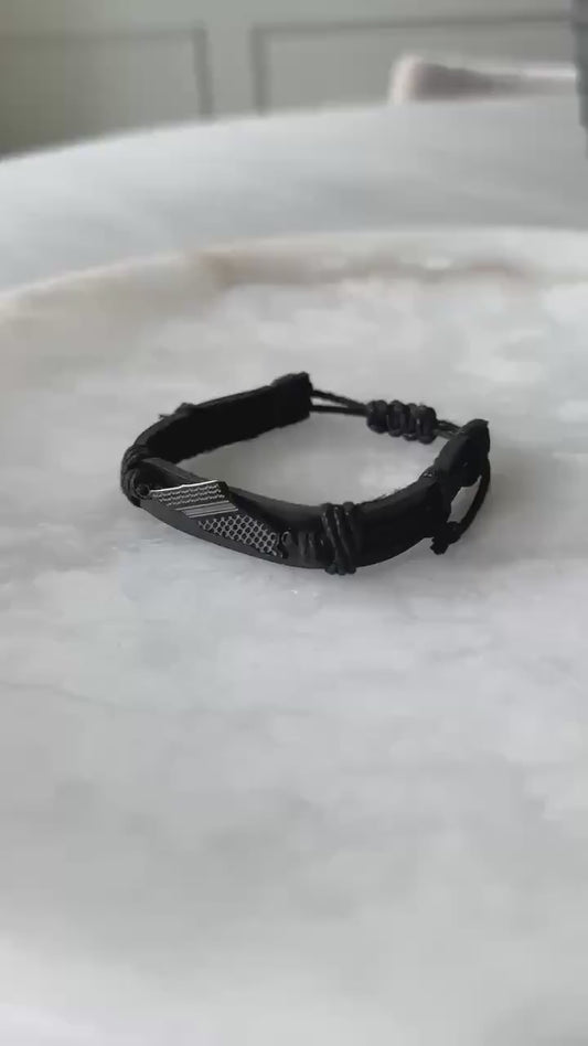 Palestine Map Leather Bracelet | Keffiyeh Pattern Cuff | Unisex Adjustable Jewelry