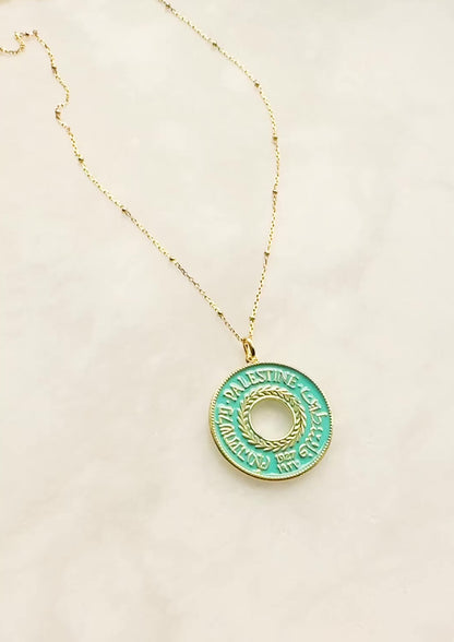 1927 Palestine Coin Replica Necklace