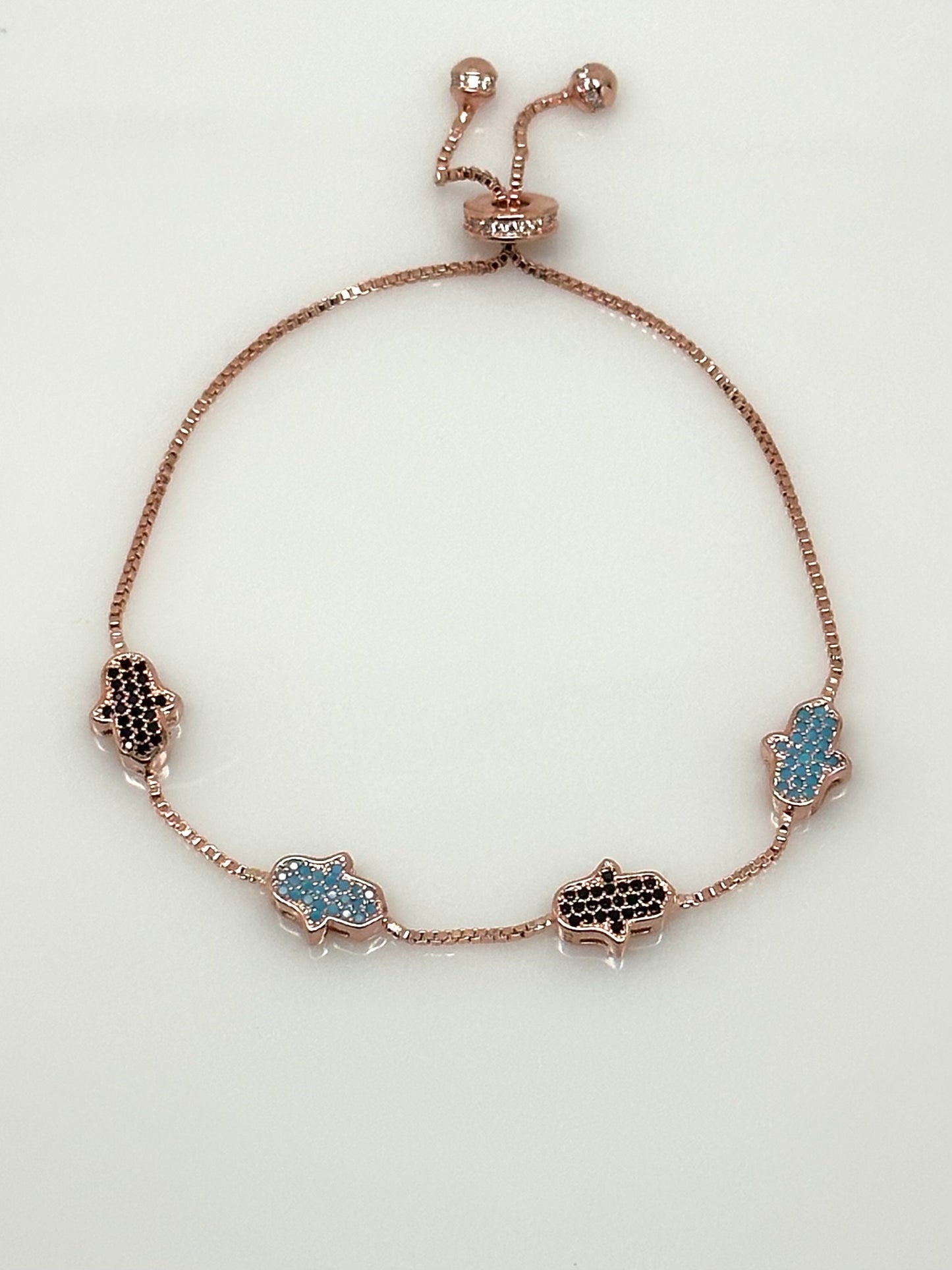 Rose Gold Hamsa Tennis Bracelet