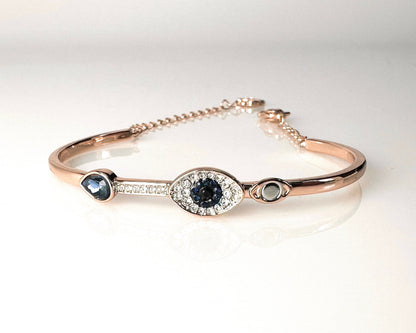 Rose Gold Evil Eye Bangle