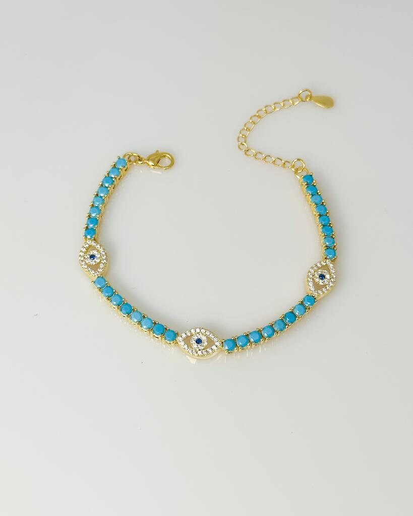 Turquoise Evil Eye Tennis Bracelet