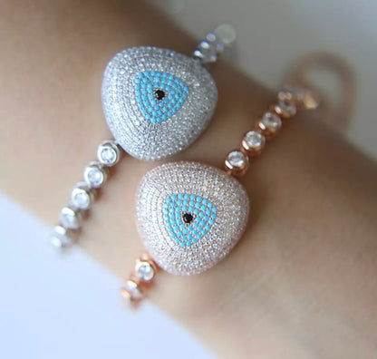 Silver Evil Eye Tennis Bracelet