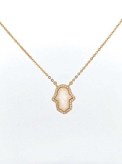 Opal Hamsa Necklace