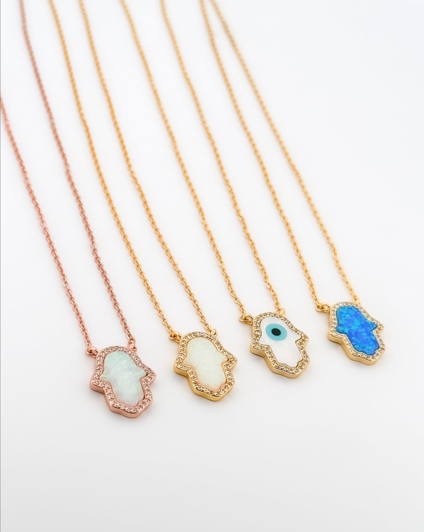 Opal Hamsa Necklace