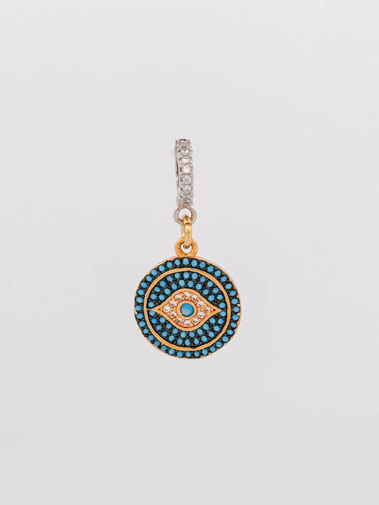 Turquoise Evil Eye Pave Charm